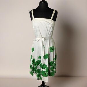A.P.N.Y Easy toss on sundress with green floral design at hem Sz 12 97% cotton:?